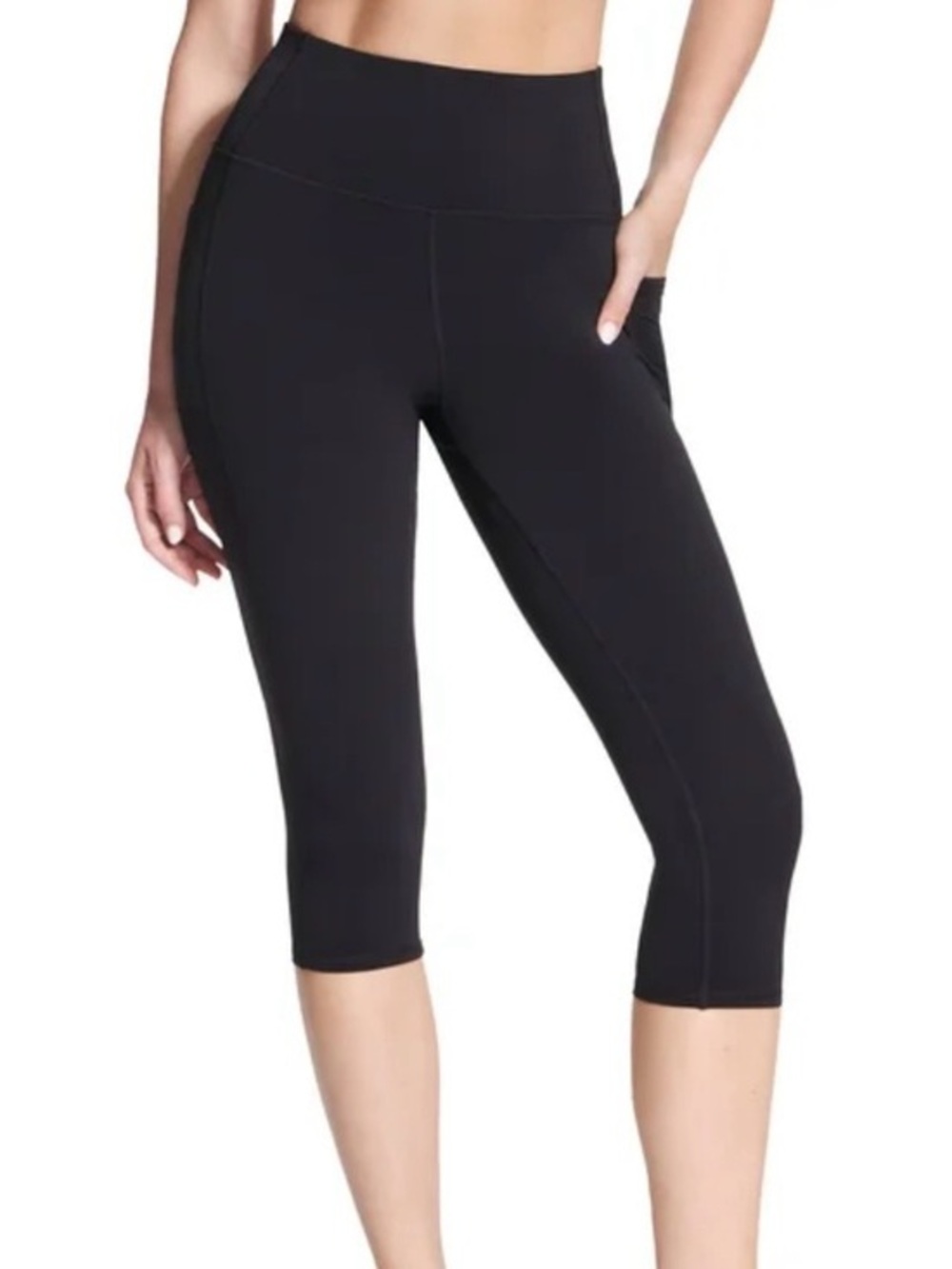 Skechers Women’s High-Waist Black Capri Leggings Panel - Size XLarge